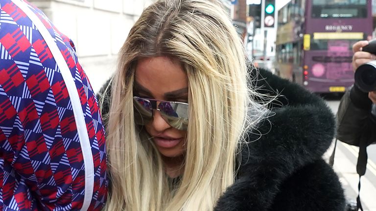 Katie Price arrives at Lewes Crown Court, West Sussex, where she is appearing on charges of breaching a restraining order. Picture date: Wednesday May 25, 2022.
