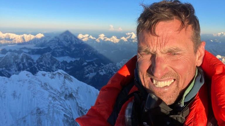 Handout photo of British mountaineer Kenton Cool after reaching the summit of Mount Everest for a record-breaking 16th time at the weekend, the most climbs by any non-Sherpa. Mr Cool, 48, reached the summit overnight on Saturday alongside a British fitness entrepreneur who was completing the feat for her first time. Issue date: Monday May 16, 2022.