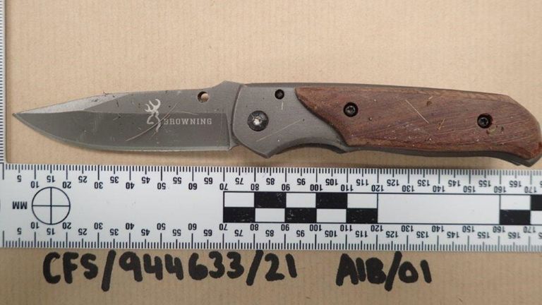 Undated handout photo issued by the Crown Prosecution Service (CPS) of the knife used to stab 12-year-old Ava White who died following an argument in Liverpool city centre on November 25. A teenage boy who stabbed Ava following a row over a Snapchat video has been found guilty of her murder. The 14-year-old, who cannot be named for legal reasons, had claimed he accidentally stabbed the schoolgirl in the neck in self-defence. Issue date: Tuesday May 24, 2022.