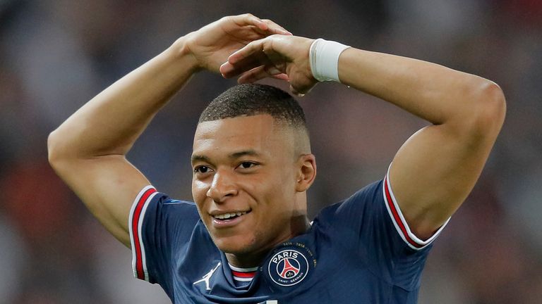 Kylian Mbappe will be on about £1m a week. Pic: AP
