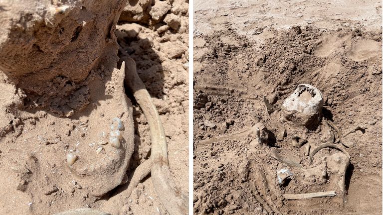 Human remains found by two sisters on 7 May while they were paddle boarding. Pic: Lindsey Melvin/AP