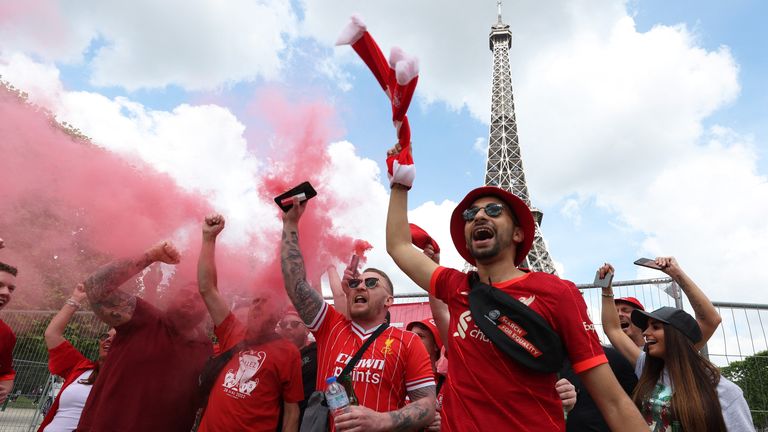 Liverpool fans gather in Paris ahead of Champions League final