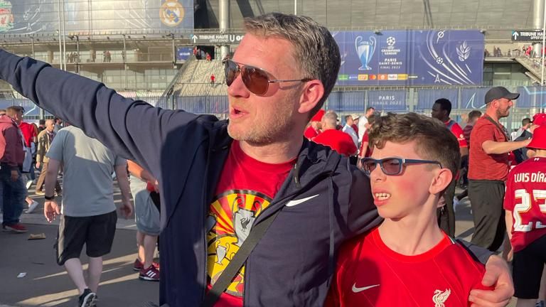 Tom and Harry Whitehurst at the Champions League final in Paris.