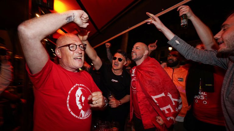 Liverpool fans in a bar near Gare du Nord in Paris ahead of Saturday&#39;s UEFA Champions League Final at the Stade de France, Paris. Picture date: Friday May 27, 2022.
