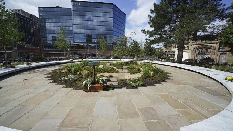 A general view of The Glade of Light Memorial, after The Duke and Duchess of Cambridge attended the official opening of the Glade of Light Memorial, commemorating the victims of the 22nd May 2017 terrorist attack at Manchester Arena. Picture date: Tuesday May 10, 2022.

