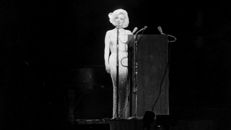 1962: Marilyn Monroe singing happy birthday to President Kennedy 