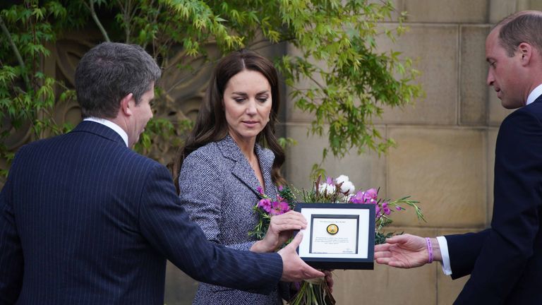 The Duke and Duchess of Cambridge leaving after attending the official opening of the Glade of Light Memorial, commemorating the victims of the 22nd May 2017 terrorist attack at Manchester Arena. Picture date: Tuesday May 10, 2022.

