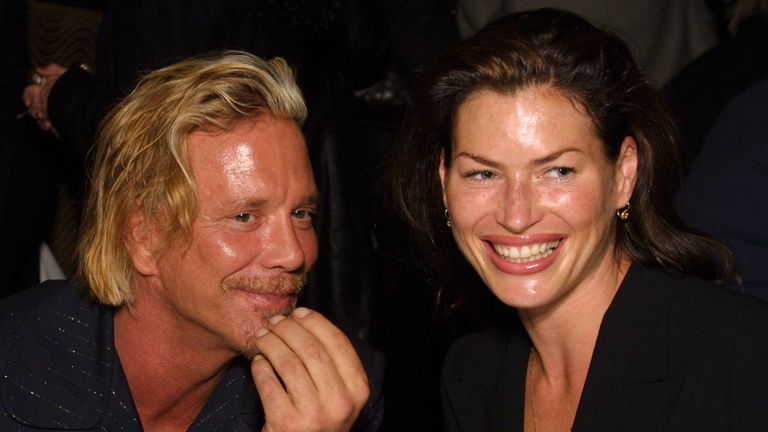 Mickey Rouke and Carre Otis pictured in 2001: Pic: Bei/Shutterstock