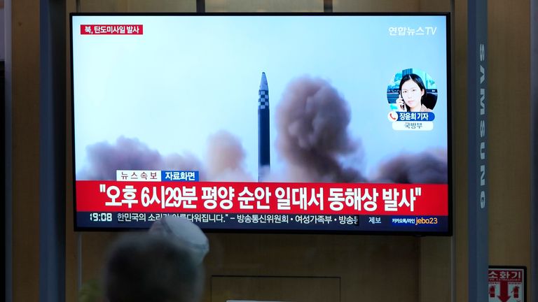North Korea has been accused of launching missiles into the sea. Pic: AP. 