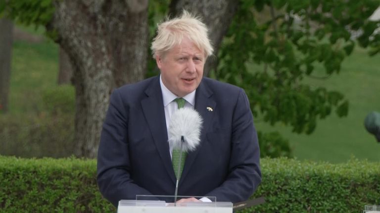 Boris Johnson explained the new assurances would see each country come to the other&#39;s aid "upon request" in the event of a threat.