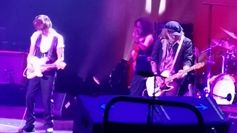 Johnny Depp (right) at the Royal Albert Hall, London, appearing alongside Jeff Beck for the second night in a row, amid his ongoing US legal battle