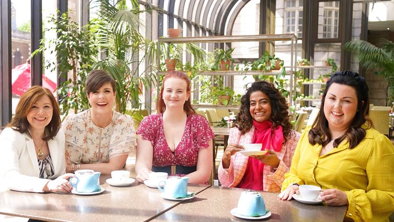 The Jubilee Pudding semi-finalists (L-R) Susan Gardner, Sam Smith, Kathryn MacLennan, Shabnam Russo, and Jemma Melvin at a hotel in Piccadilly, central London. Picture date: Thursday May 12, 2022.