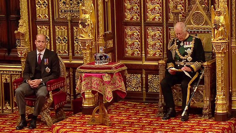 Prince Charles and Prince WIlliam during the speech