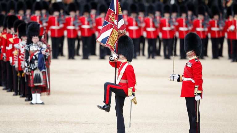 Prince William overseeing final rehearsals of Trooping the Colour.