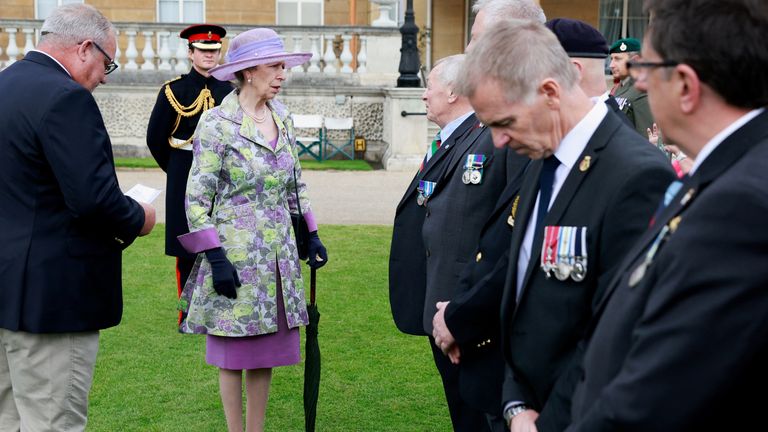 The Princess Royal meets veterans at the Not Forgotten Association Annual Garden Party at Buckingham Palace in London. Picture date: Thursday May 12, 2022.

