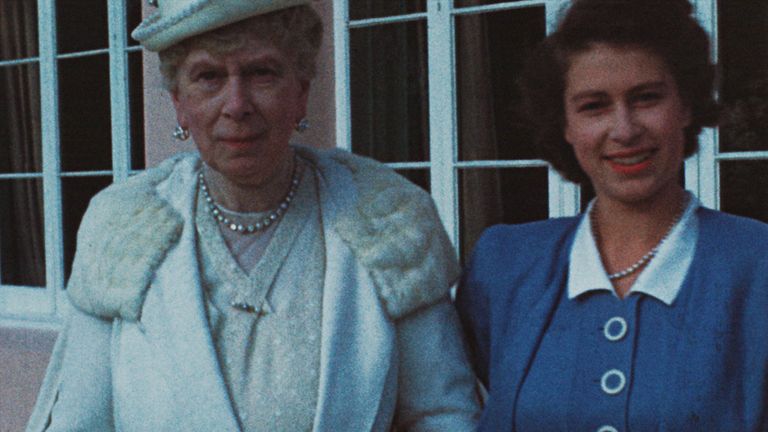 Princess Elizabeth with her grandmother Queen Mary 