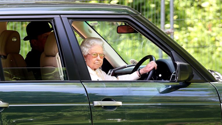 The Queen driving at Windsor in May 2014