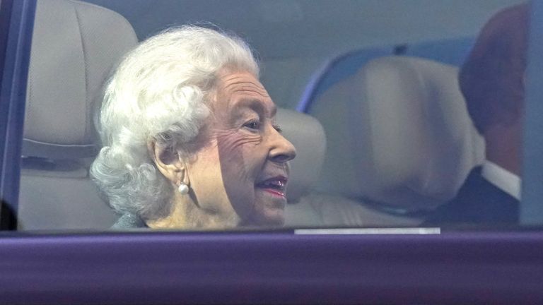 The Queen arrives to attend A Gallop Through History Platinum Jubilee celebrations at the Royal Windsor Horse Show at Windsor Castle