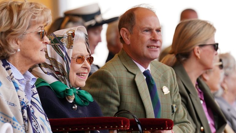 The Queen sat next to the Earl and Countess of Wessex