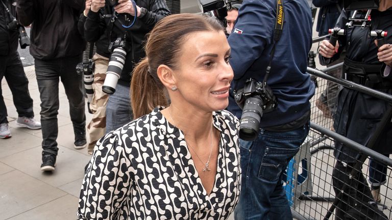 Coleen Rooney arrives at the Royal Courts Of Justice, London, as the high-profile libel battle between Rebekah Vardy and Coleen Rooney enters its second day. Picture date: Wednesday May 11, 2022.
