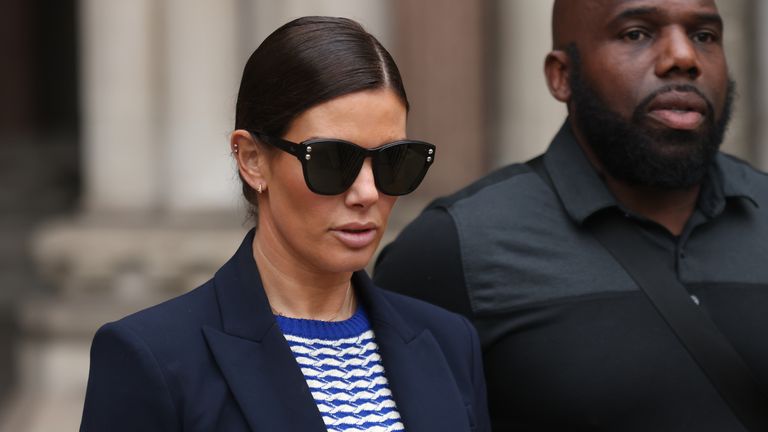 Rebekah Vardy seen leaving the High Court on Thursday