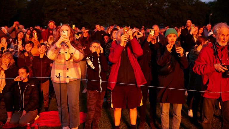 Some 10,000 people gathered to watch the structure being set alight. Pic: Matthew Andrews