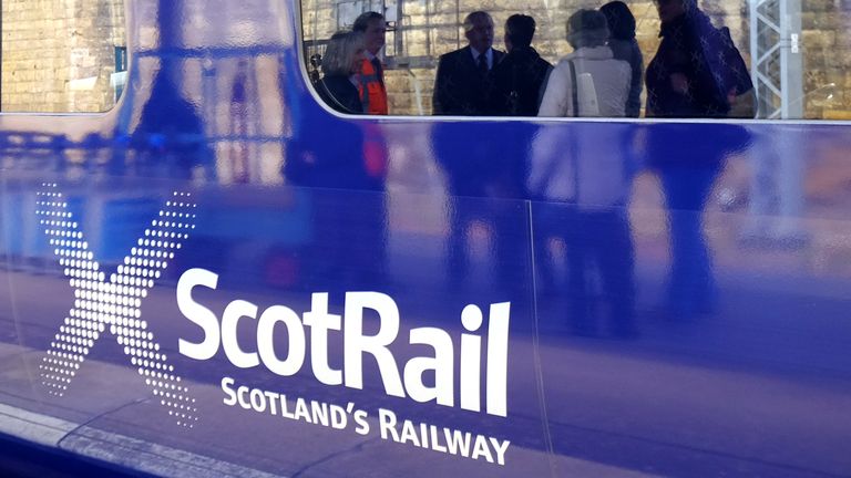 of a ScotRail train at Edinburgh Waverley Station, as Scottish Labour has warned cuts to rail services will cause "chaos for passengers and workers and businesses" across the country.