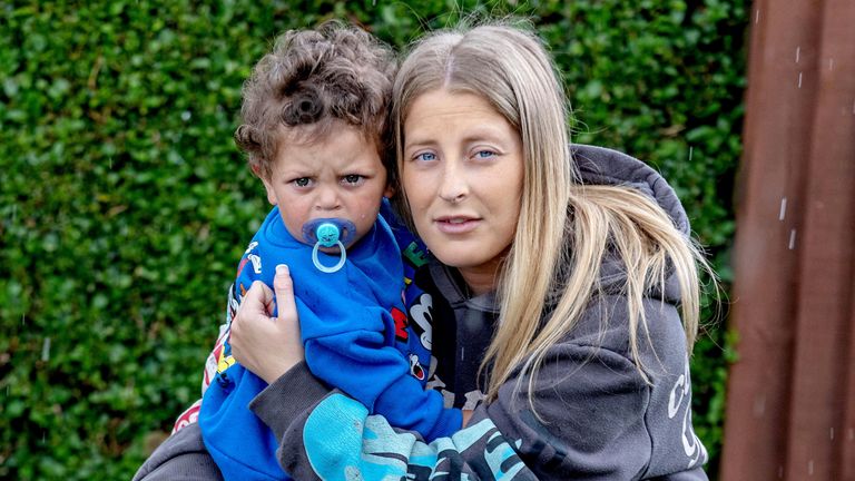 Quick-thinking Amy jumped into the storm drain to rescue him