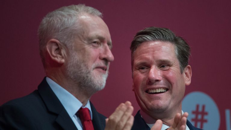 Jeremy Corbyn and Keir Starmer at the 2017 Labour conference