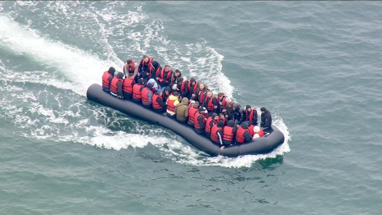 Migrants crossing channel