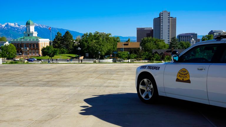 A state trooper car in Salt Lake City, Utah