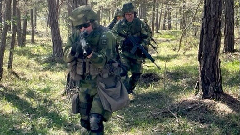 Members of the Home Guard take part in military exercise in Gotland, Sweden ; 17 May 2022
