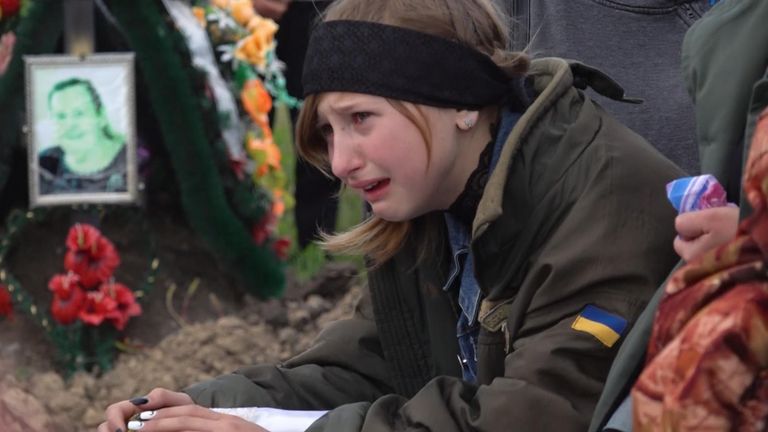 13-year-old Alina mourns the death of her father Yuri