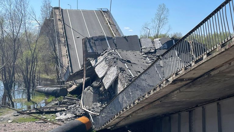 Ukrainian forces blew up the motorway