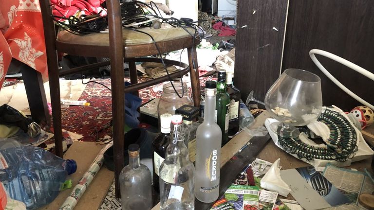 The house where the attacks took place was littered with empty alcohol bottles