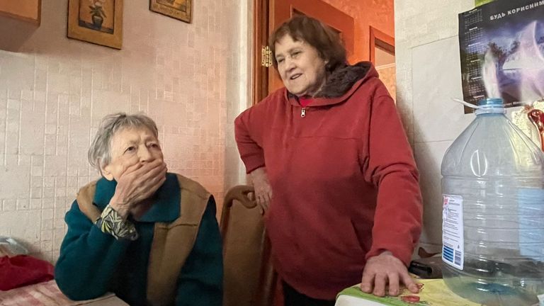 83-year-old Liudmyla Suprun lives in a small two-room apartment with her sister
