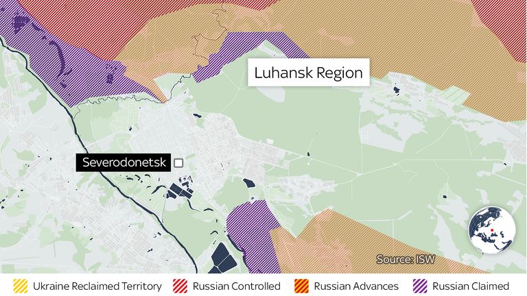 Severodonetsk in Donbas, Ukraine