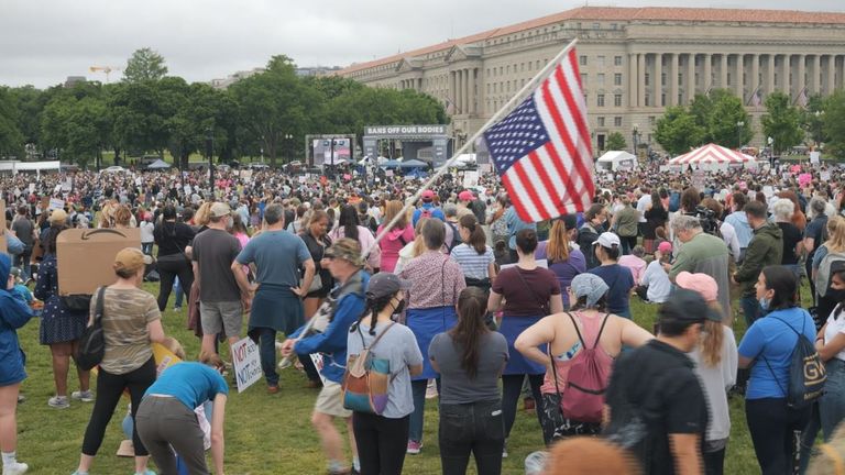 The demonstration was held not far from the White House