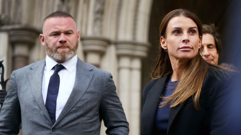 Wayne and Coleen Rooney leave the Royal Courts of Justice, London, as the high-profile smear battle between Rebekah Vardy and Coleen Rooney finally comes to trial.  Taken date: Tuesday, May 10, 2022.