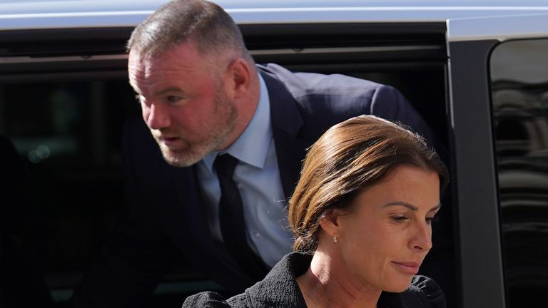 Coleen and Wayne Rooney arrive at the Royal Courts Of Justice, London, as the high-profile libel battle between Rebekah Vardy and Coleen Rooney continues. Picture date: Tuesday May 17, 2022.
