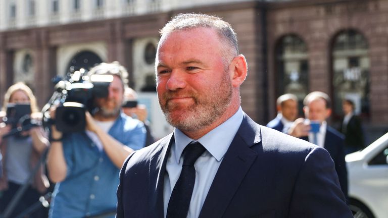 Derby County Manager Wayne Rooney, arrives at the Royal Courts of Justice, in London, Britain, May 17, 2022. REUTERS/Hannah McKay
