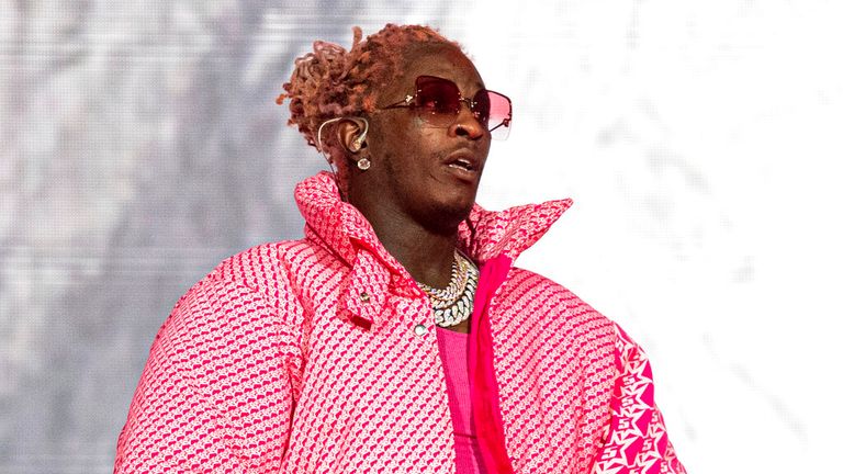 Young Thug performs on day four of the Lollapalooza Music Festival on Sunday, August 1, 2021, at Grant Park in Chicago. (Photo by Amy Harris/Invision/AP)