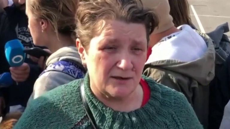 Speaking after being evacuated from Mariupol, one refugee says she and her family had to pick glass and cement out of biscuits in order to survive, adding that she had not seen bread for six weeks.