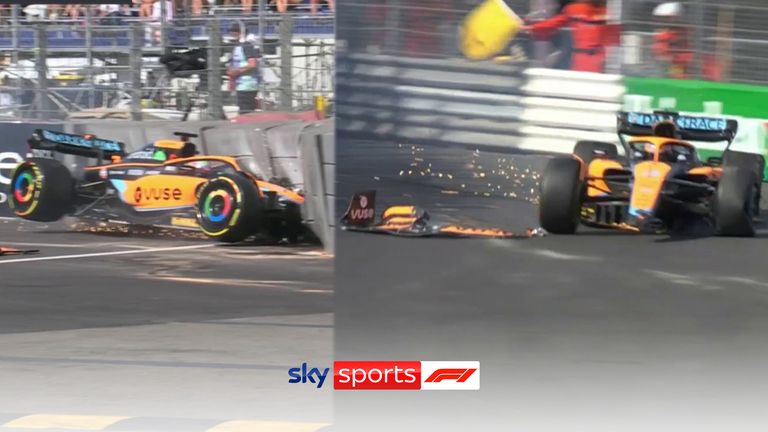 Daniel Ricciardo smashes into the barriers in Monaco!