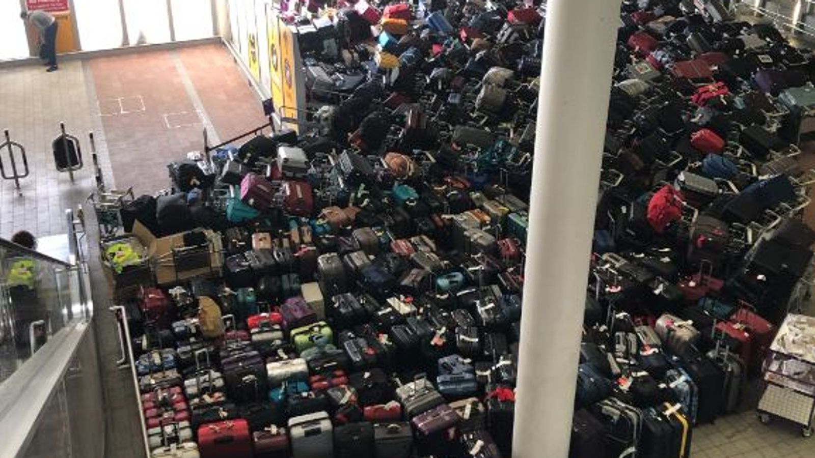 Enormous luggage carpet' at Heathrow terminal after 'issue with baggage  system' | UK News | Sky News