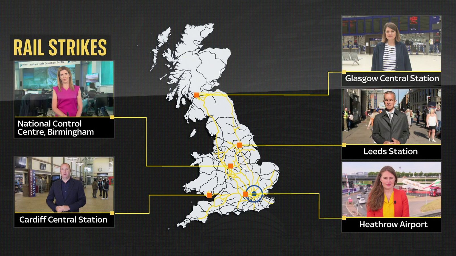 Reporters around the UK on the rail strike | News UK Video News | Sky News
