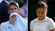 Andy Murray and Emma Raducanu at Wimbledon
