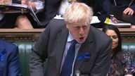 Prime Minister Boris Johnson speaks during Prime Minister&#39;s Questions in the House of Commons, London.
