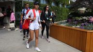 Emma Raducanu at Wimbledon for training on Sunday