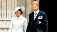 Prince Harry and Meghan, Duchess of Sussex attend the Jubilee Thanksgiving Service